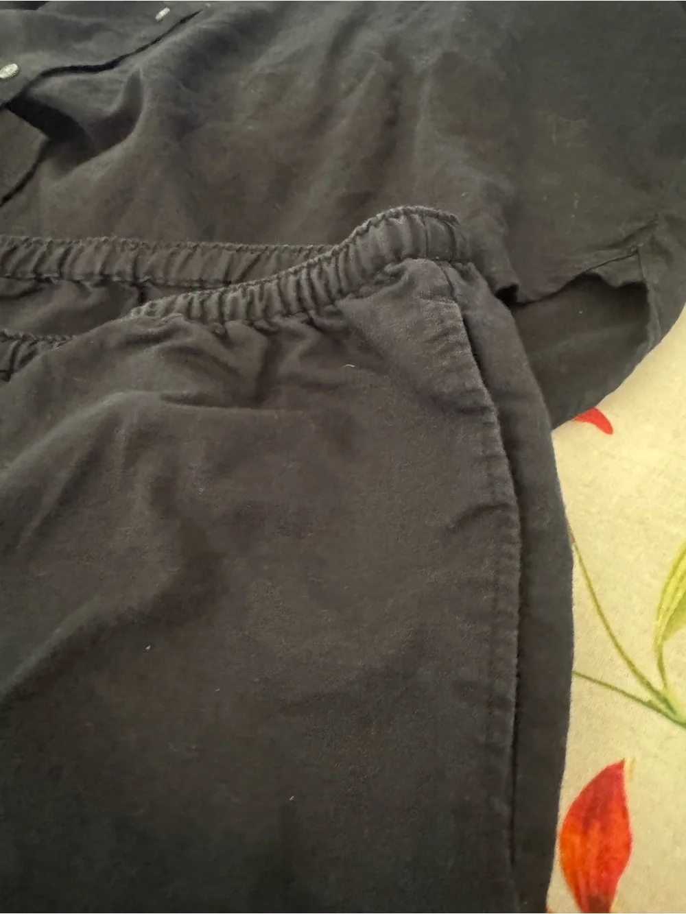 Women’s lounge! J.Crew Black Linen Casual Button-Down Shirt and drawstring pants